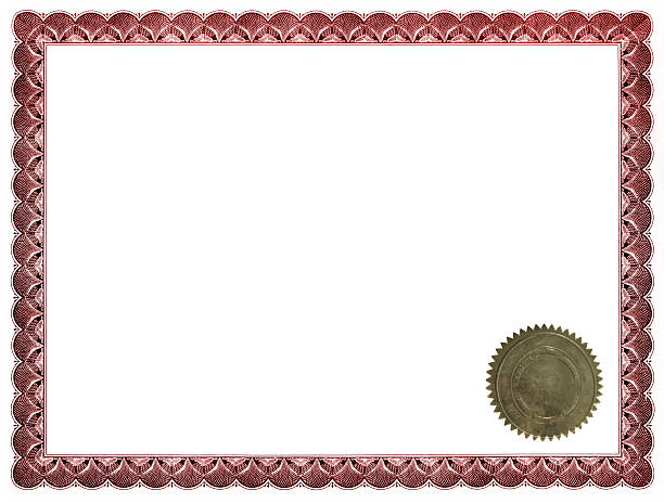 istock Red certificate with gold seal 172212243