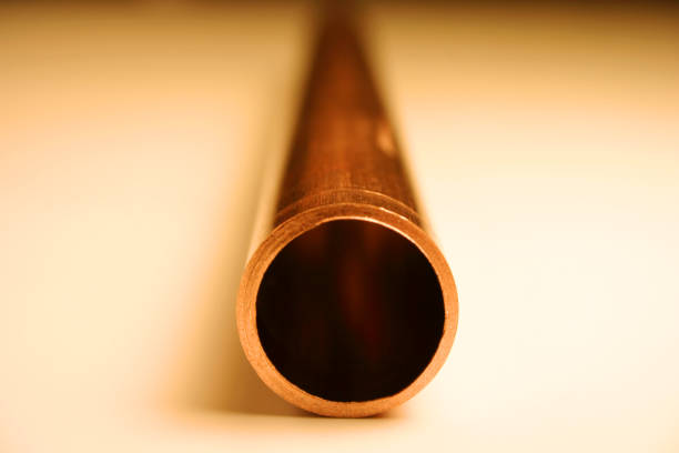 Copper Pipe Straight stock photo