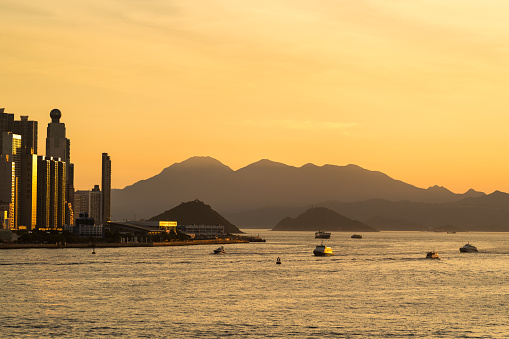 Sunset View from Ocean Terminal, Hong Kong, 2022