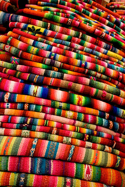 Bolivian fabrics stock photo