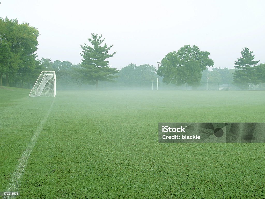 Туман Футбольное поле - Стоковые фото Поле роялти-фри