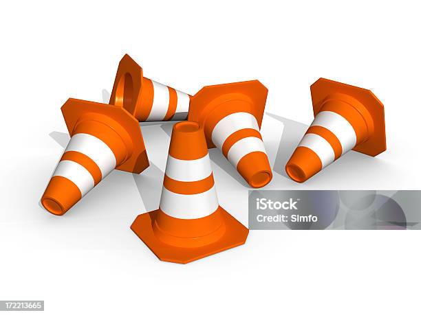 Five Trafficcones Stock Photo - Download Image Now - Boundary, Business, Color Image