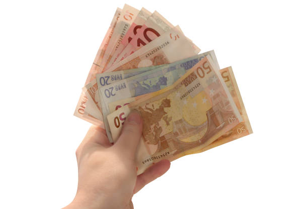 istock Handfull of Euros with CLIPPING PATH 172213908