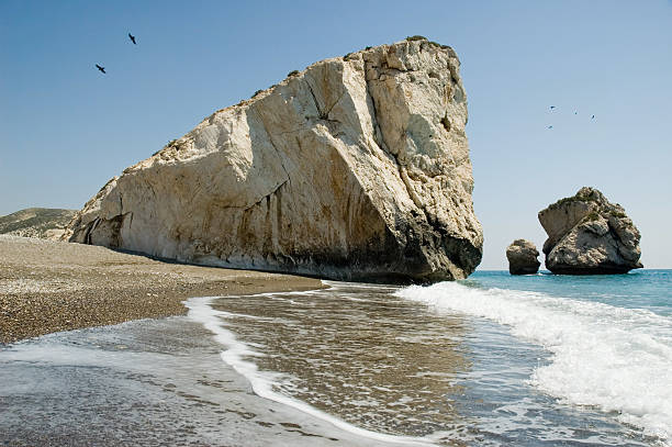 Aphrodite's Rock, Cyprus. Greek legend has it that Aphrodite, goddess of beauty was born of of the surf at this rock.