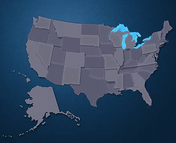 istock Map of USA (Steel Blue) 172214451