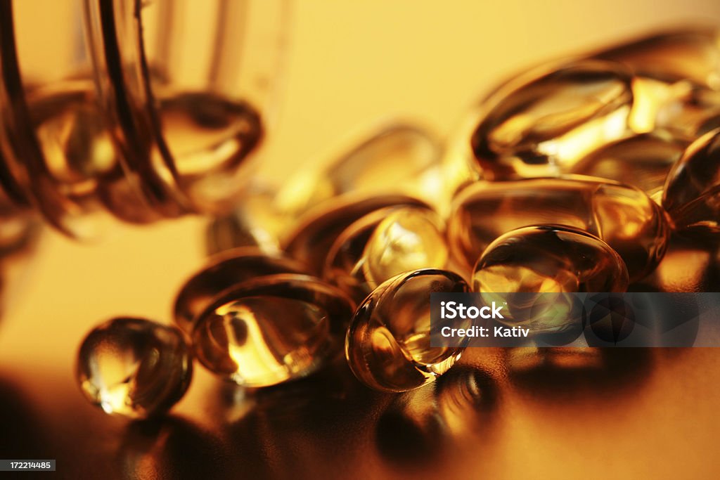 Las vitaminas, Gel pastillas - Foto de stock de Aceite de hígado de pescado libre de derechos