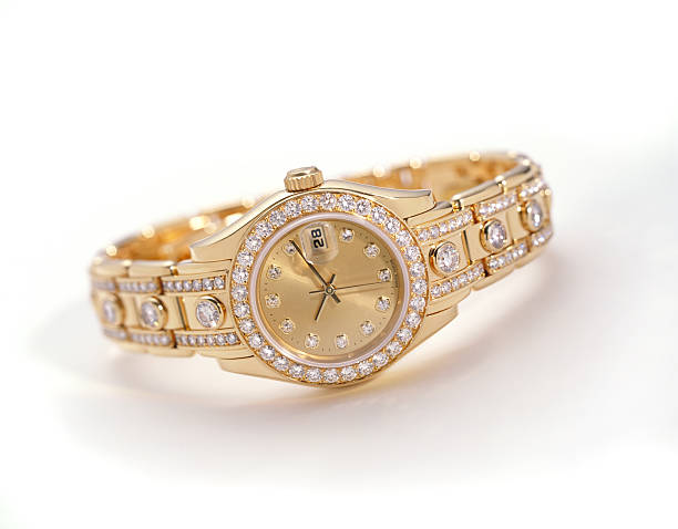 gold diamond uhr - gold watch stock-fotos und bilder