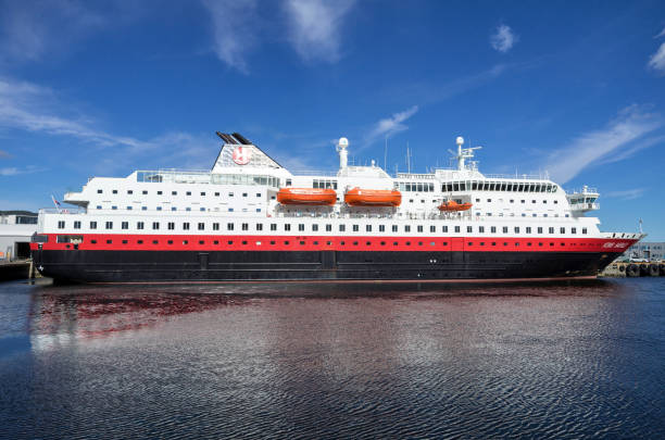 Trondheim, Norway - June 9, 2017: Hurtigruten coastal vessel Kong Harald