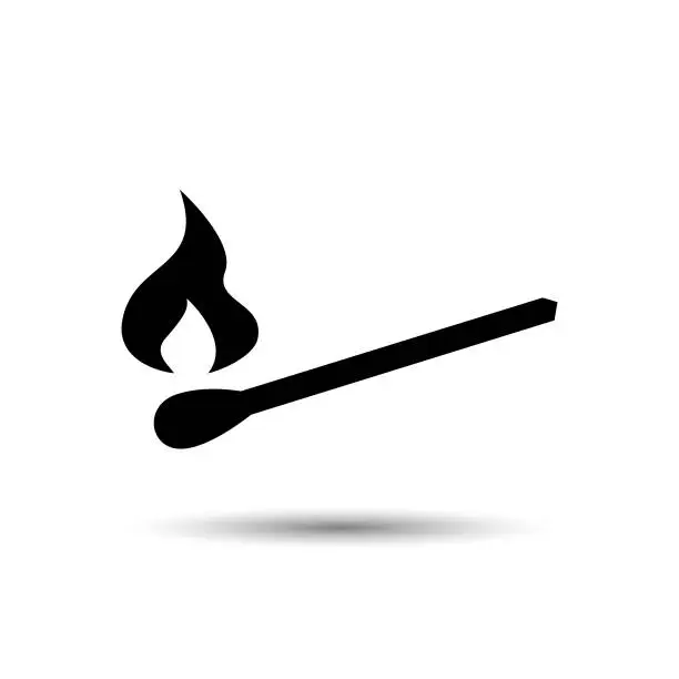 Vector illustration of Burning Matchstick Icon.