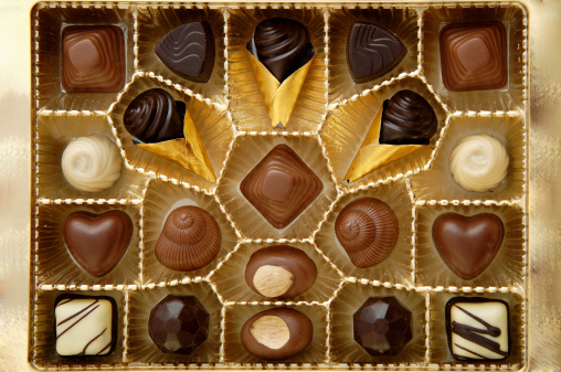 Open box with chocolates