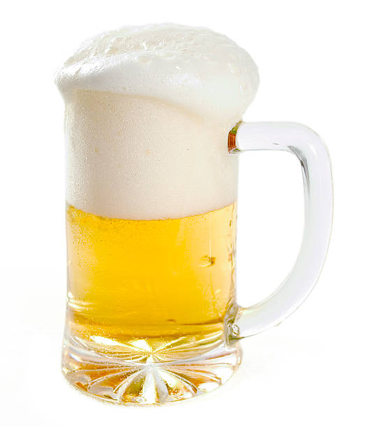 Mug of Beer Glass of Beer. White background - isolated.Glasses of Beer: froth beer bubble quencher stock pictures, royalty-free photos & images