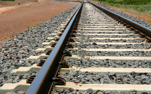 rail line extends to the horizon
