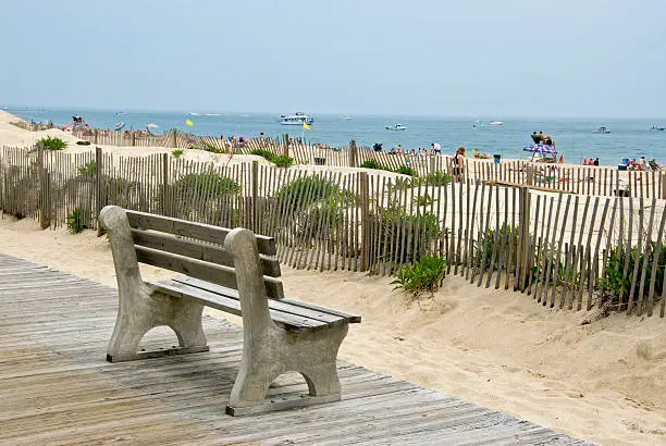 Photo of Bench near the beach at New Jersey shore