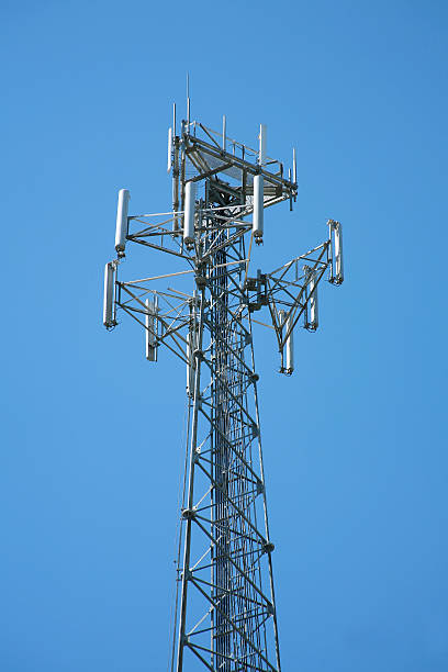 istock Repeater tower against a blue sky. Telecommunications. 172215940