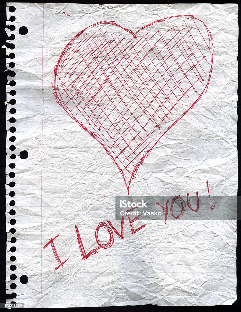 Secret Nota – I Love You-Frase em inglês - Royalty-free Carta de Amor Foto de stock