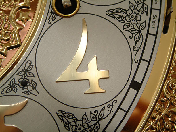 istock Close up of number four on an antique clock 172216096
