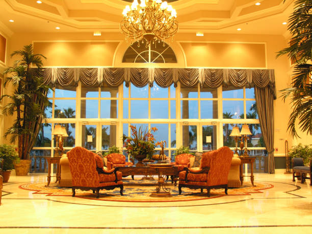 istock Well lit hotel lobby with nice furniture 172216116
