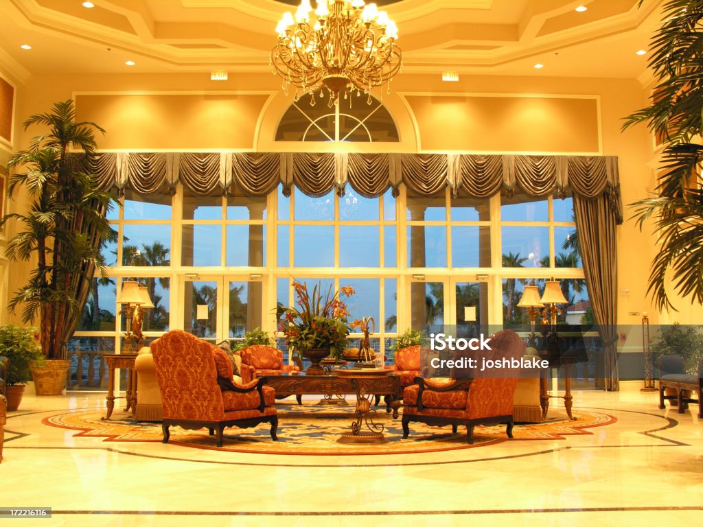 Lobby do Hotel - Foto de stock de Majestoso royalty-free