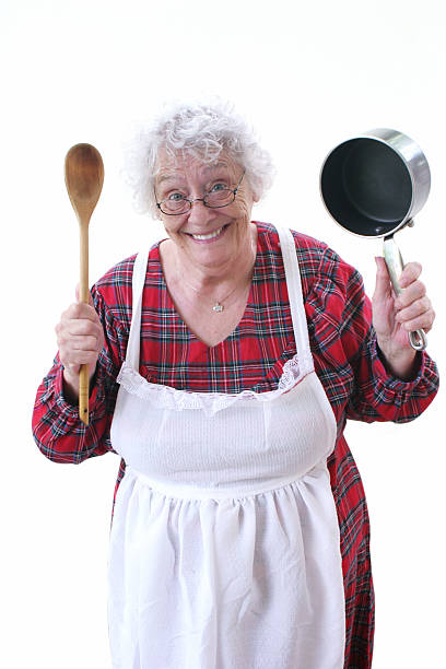 Granny's Cooking stock photo