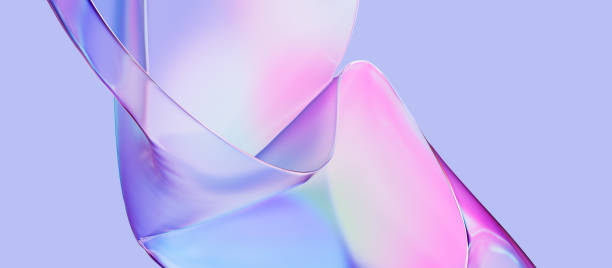 istock 3d liquid glass multicolored gradient abstract background. 3d rendering holographic spectrum plastic texture material 1722165513