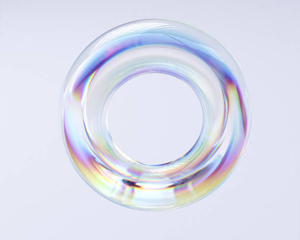 istock Abstract geometric round shape futuristic glass material design element art poster template, 3d rendering 1722167140