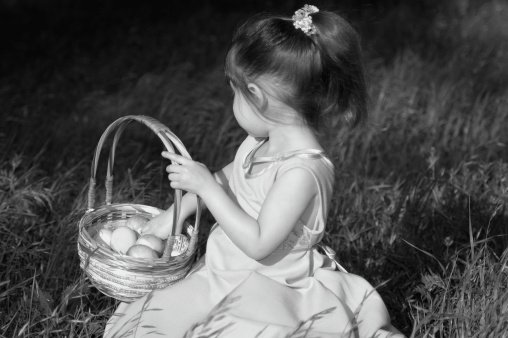 young girl going on an Easter egg hunt