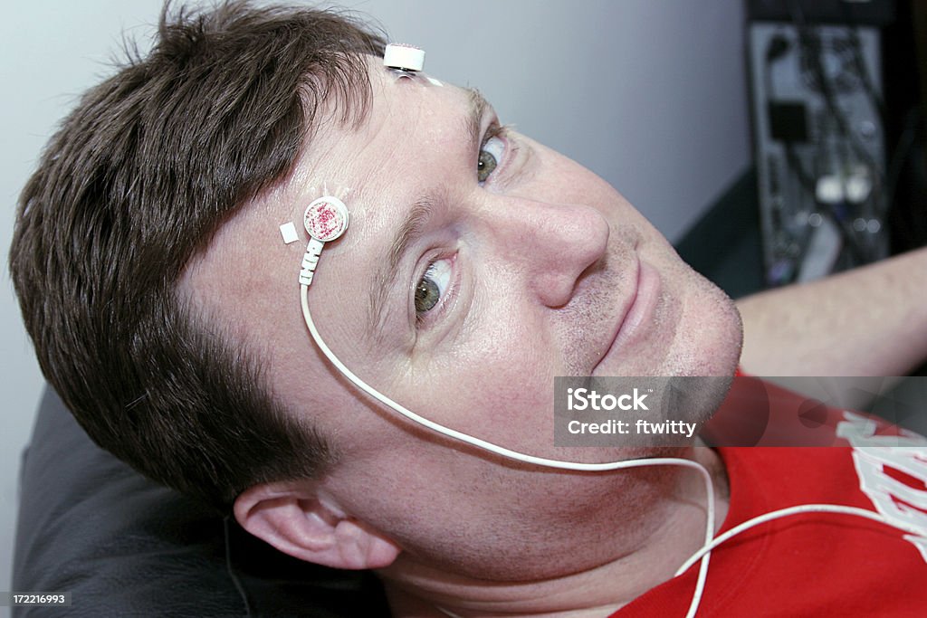 What Am I Thinking? Man wearing electrodesSimilar images: Biofeedback Stock Photo