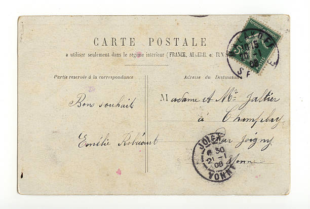 アンティークポストカード - postcard old fashioned postage stamp old ストックフォトと画像