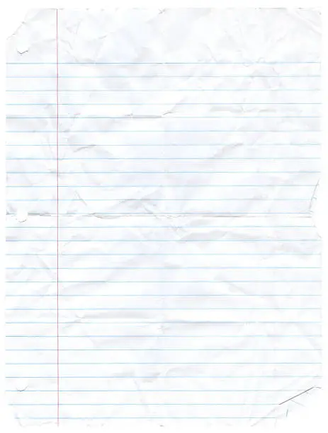 Photo of Notebook Paper Wrinkled - Wide Rule