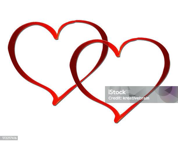 Due Di Cuori - Fotografie stock e altre immagini di Incrociare - Incrociare, Simbolo di cuore, Amore