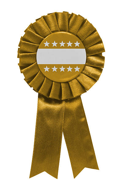 istock Blank gold ribbon with stars 172217427