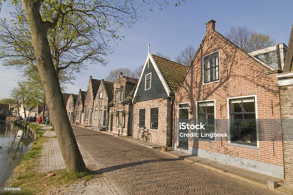 Dutch traditional Facades Traditional facade in the Netherlands in Edam (Volendam) a touristic town close to the capital Amsterdam. Amsterdam Stock Photo