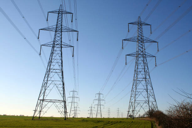 istock Electricity supply pylons in countryside 172218519
