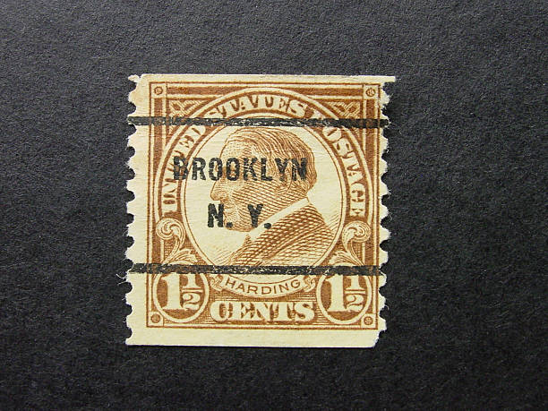 brooklyn marca postal - president postage stamp profile usa imagens e fotografias de stock