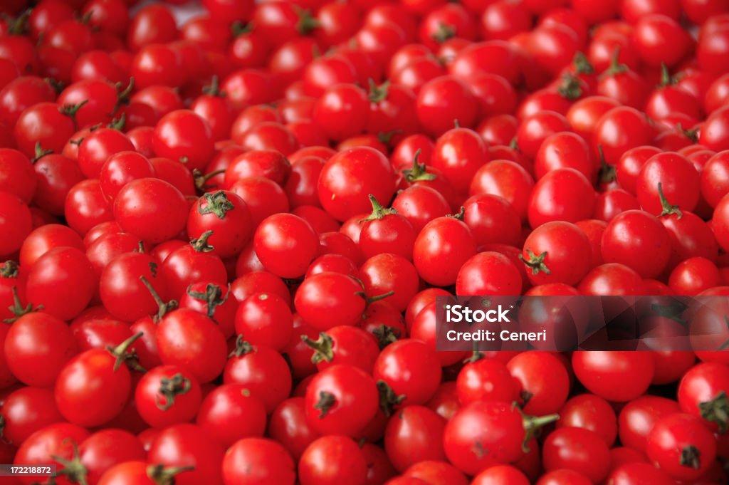 Fundo vermelho Tomate Cereja - Royalty-free Tomate Foto de stock