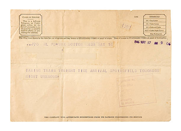Old Telegram stock photo