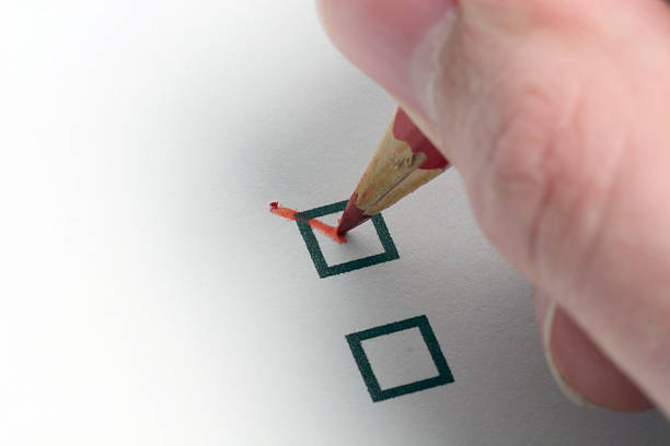 istock Ticked one of the two options with red pencil 172218943