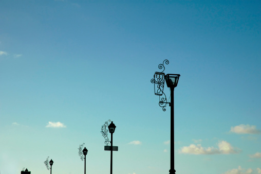 Street lights in Old San Juan, Puerto Rico.