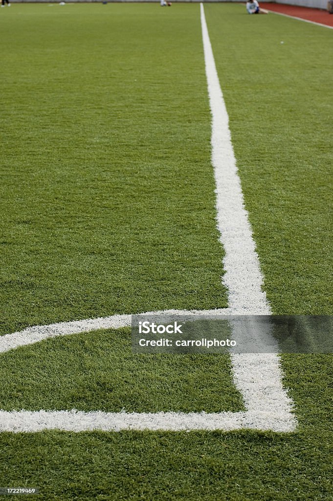 Футбольное поле угла - Стоковые фото Вертикальный роялти-фри