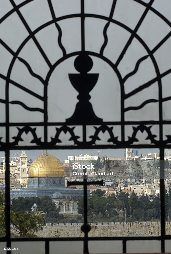 Dome of the rock, Jerusalem "Dome of the rock and old city through a church window, See my other pics:" Architecture Stock Photo