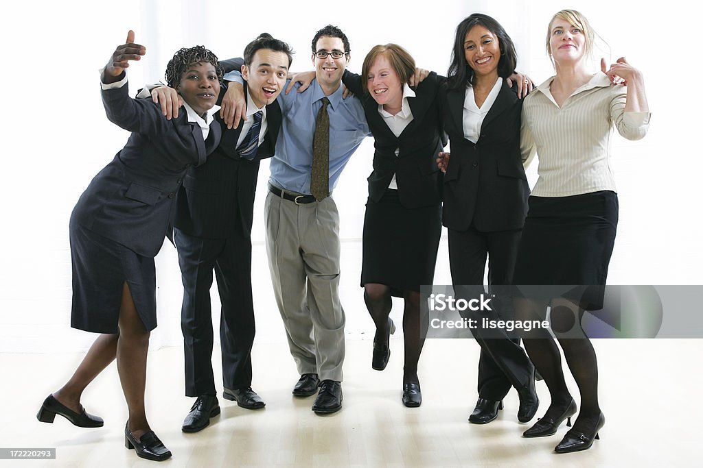 Business people series : Happy workteam Just an happy workteam. Asian and Indian Ethnicities Stock Photo