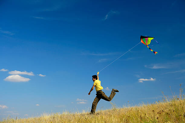 flying a kite - flying kite bildbanksfoton och bilder