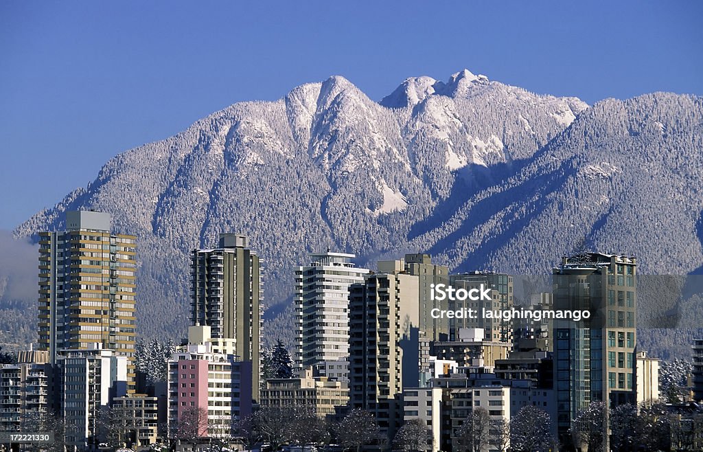 Horizonte de vancouver inverno neve - Foto de stock de Vancouver royalty-free