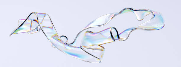istock Abstract colorful gradient wave 3d rendering, chromatic dispersion and thin film spectral effect 1722213520
