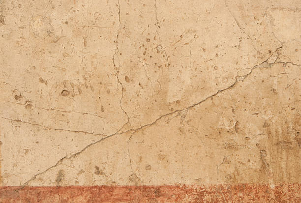 antiguo fondo de textura de pared pintada romana, roma, italia - ancient rome fotos fotografías e imágenes de stock