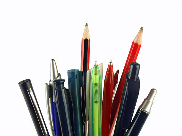 Colored marker pens on white background.
