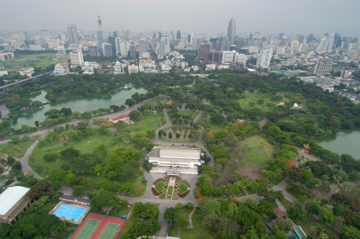 Lumpinee Park in Bangkok viewed from U Chu Liang Building