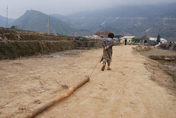 little child is working hart - lao cai province bildbanksfoton och bilder