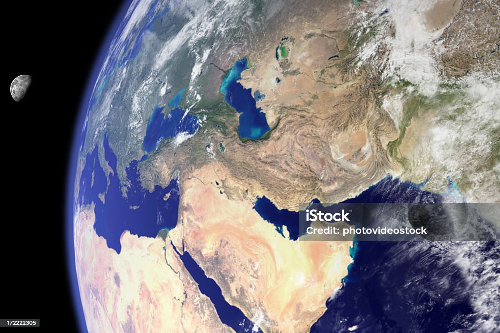 Médio Oriente: Agitação e área de Guerra - Royalty-free Globo terrestre Foto de stock