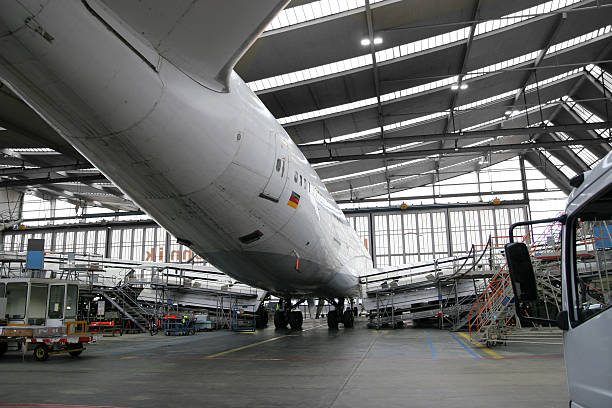 istock Airliner in hangar for maintenance 172223169